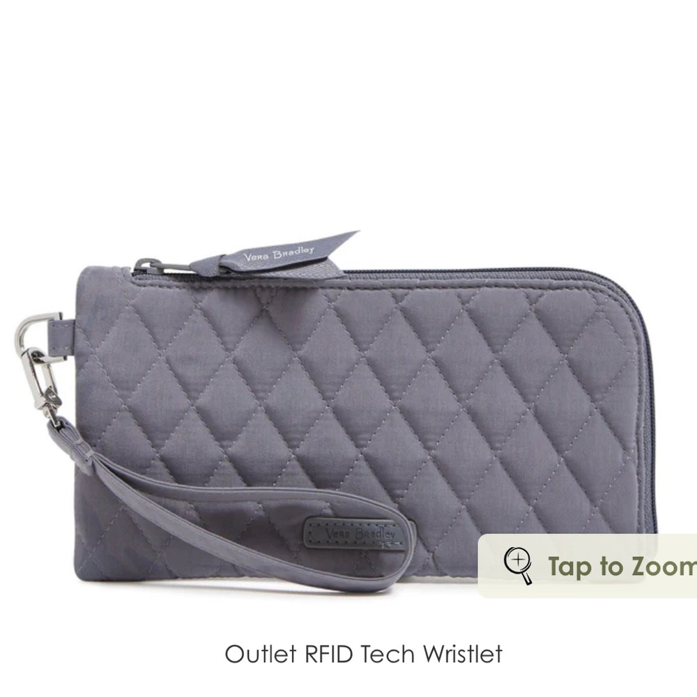 VERA BRADLEY ✨ RFID Tech Wristlet Wallet | Gray